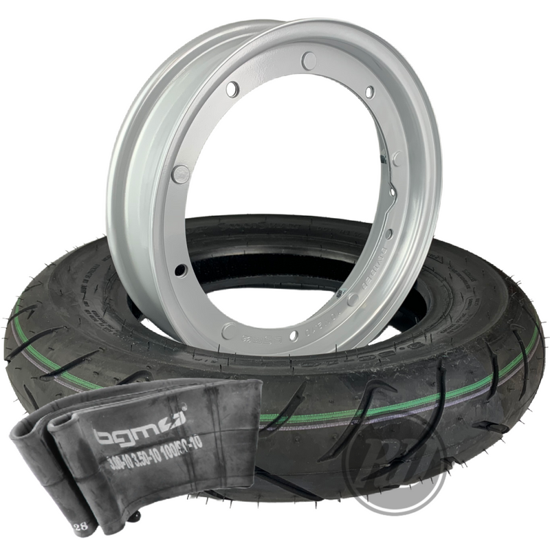 Dunlop Rim Store BGM Original Grey Split Rim & Dunlop Scootsmart Wheel Assembly
