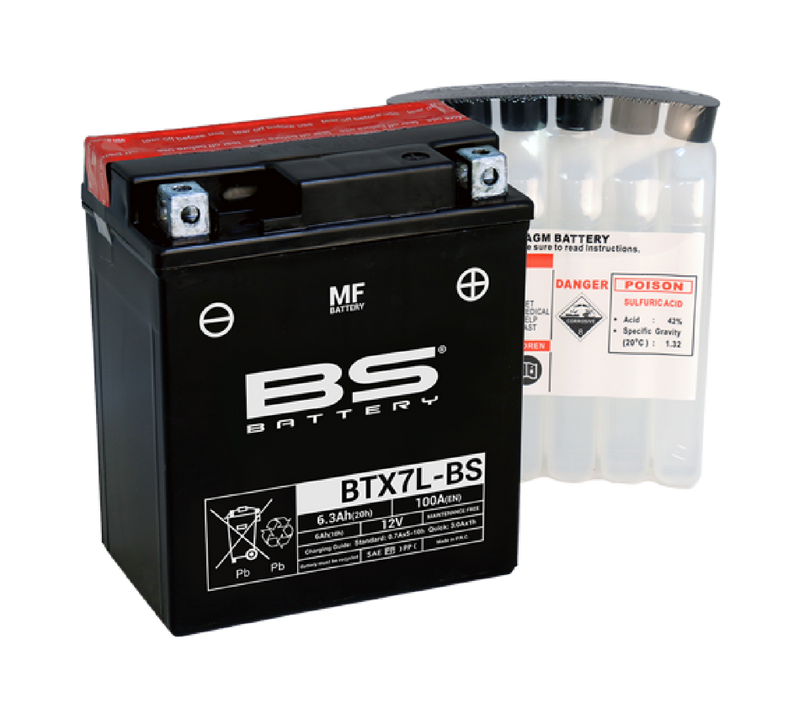 BS Battery BTX7L-BS 12V 6.3Ah (YTX7L-BS)