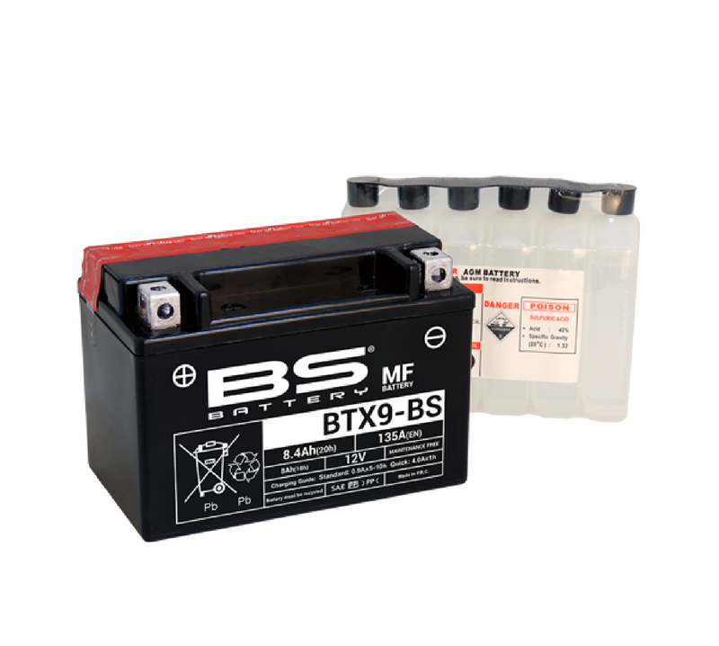 BS Battery BTX9-BS 12V 8.4Ah (YTX9-BS)