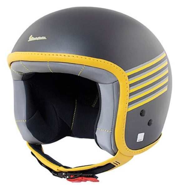 Vespa Graphic Jet Helmet - Grey and Yellow