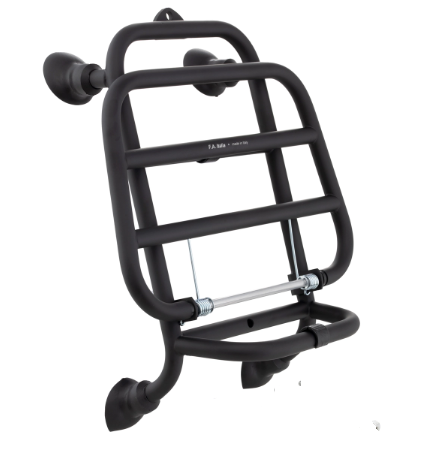 F.A. ITALIA Black Front Rack Vespa GTS, GTV (HPE Models 2019-)